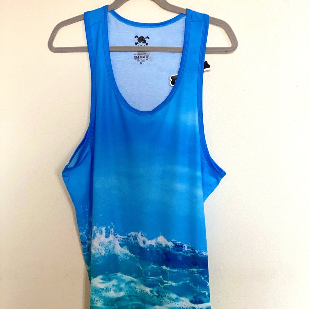 SKULL & BONES TANK TOP - OCEAN WAVES DESIGN
